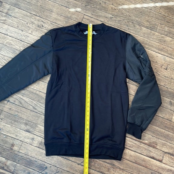 AMERICAN RAG CIE bomber sweatshirt black unique 80s retro medium cyber punk goth - Picture 5 of 7